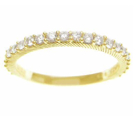 Judith Ripka Sterling 14K-Clad 4/10cttw Diamoni que Band Ring