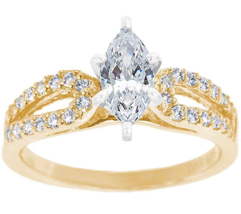 Affinity 1/2 cttw Diamond Ring, 14 K Yellow Gol d