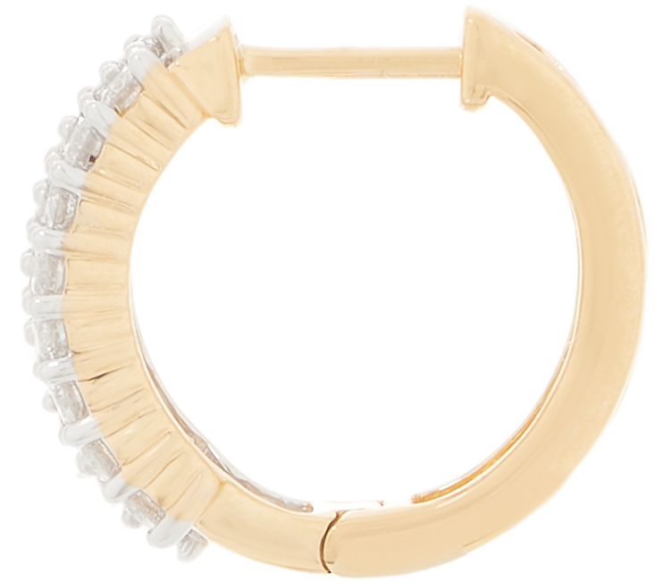 Affinity Diamond 14K Gold Huggie Hoop Earrings, 1.00 cttw