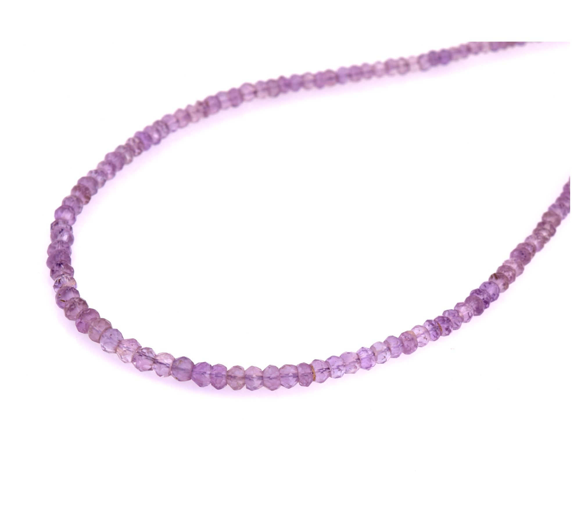 14K Rose Gold Plated Amethyst Rose De France Beaded Necklace