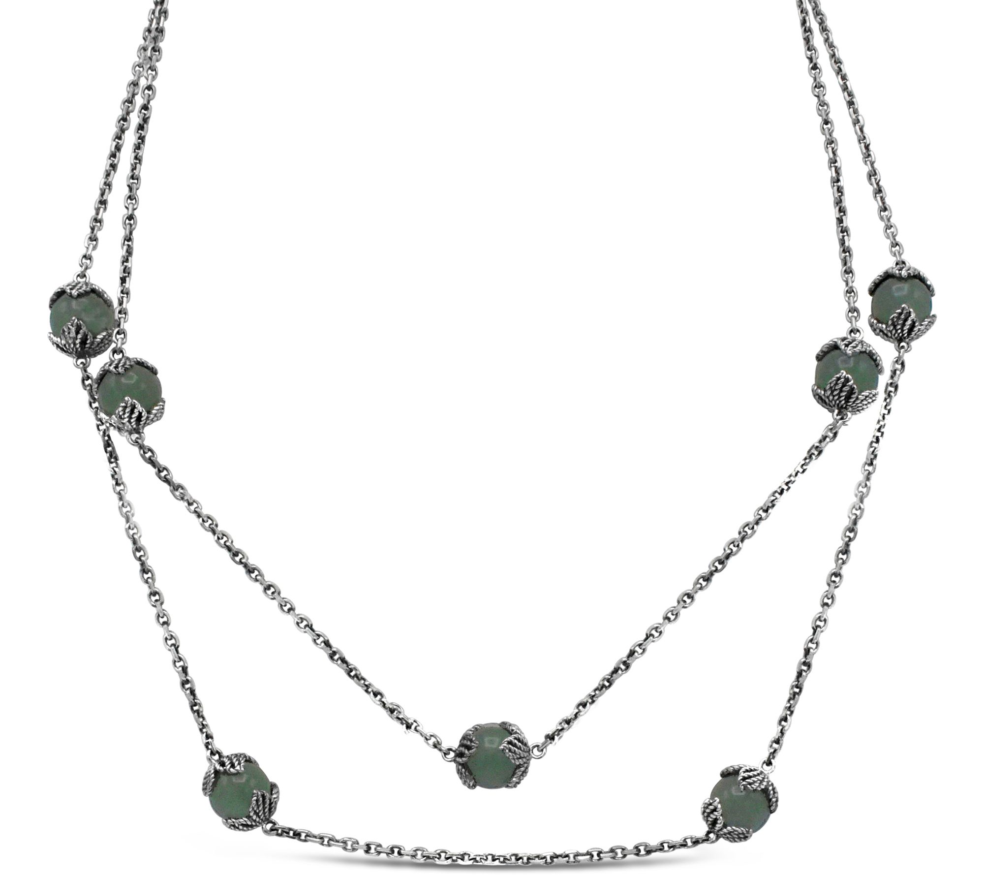 Tiffany Kay Studio Sterling Silver Aventurine S tation Necklac