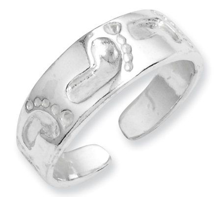 Sterling Footprint Toe Ring