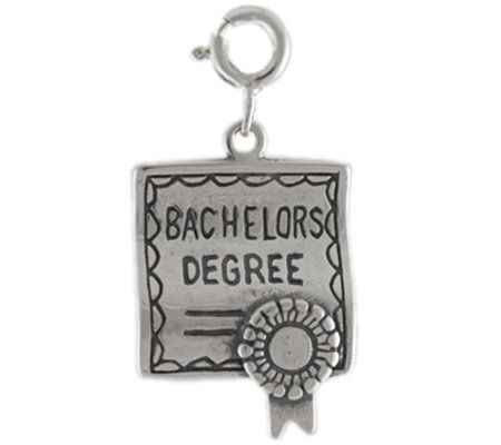 Sterling Bachelors Degree Charm