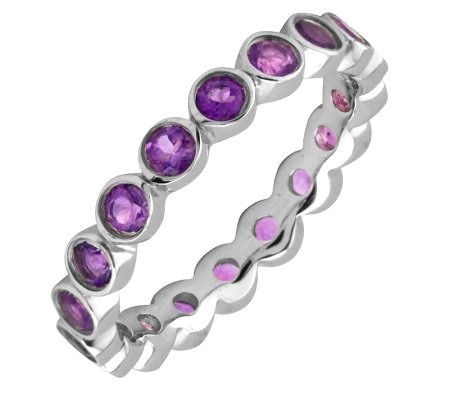 Simply Stacks Sterling Large Amethyst EternityS tackable Ring