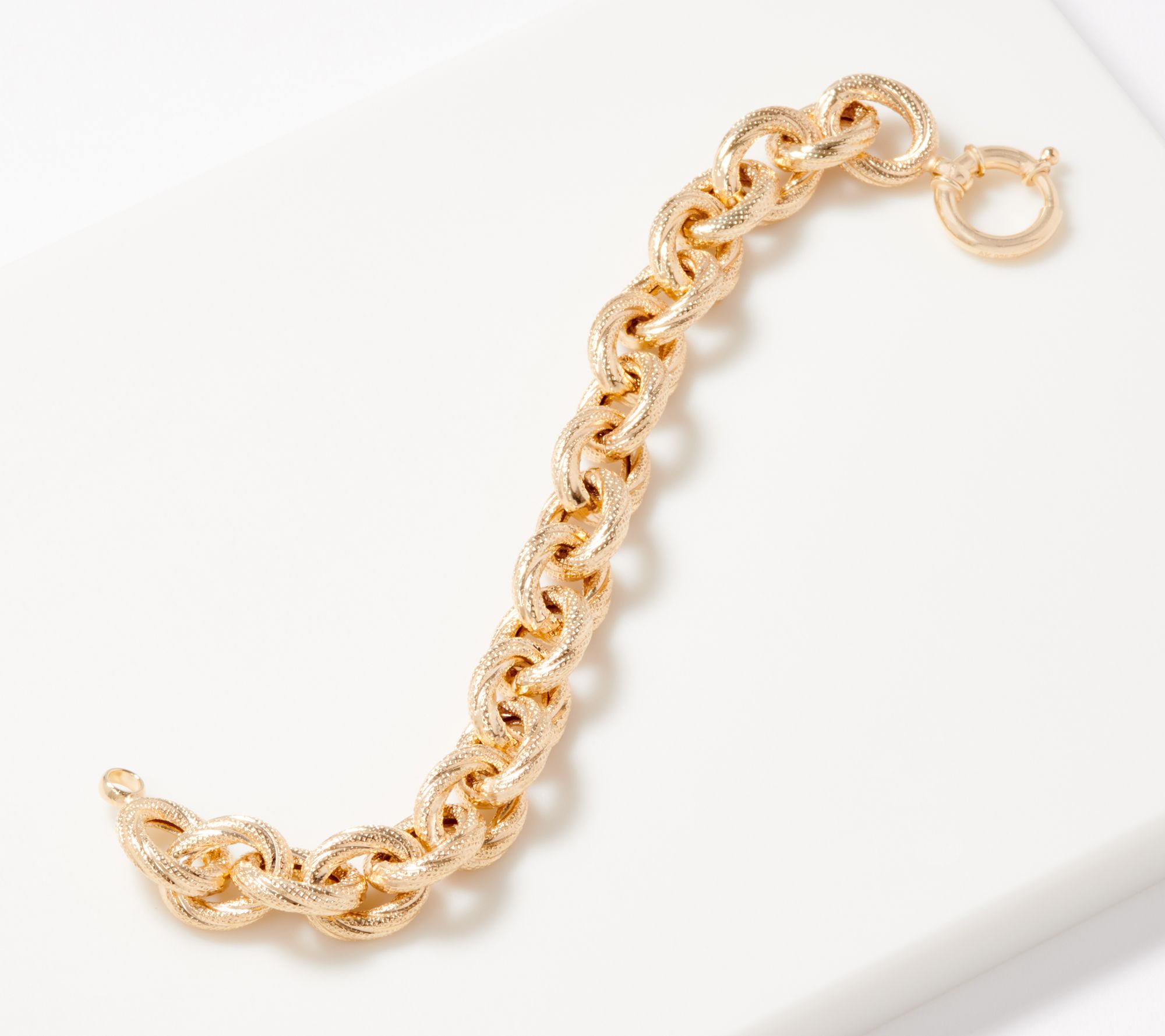 Sterling Silver Textured Rolo Link 6-3/4 Bracelet by Sil