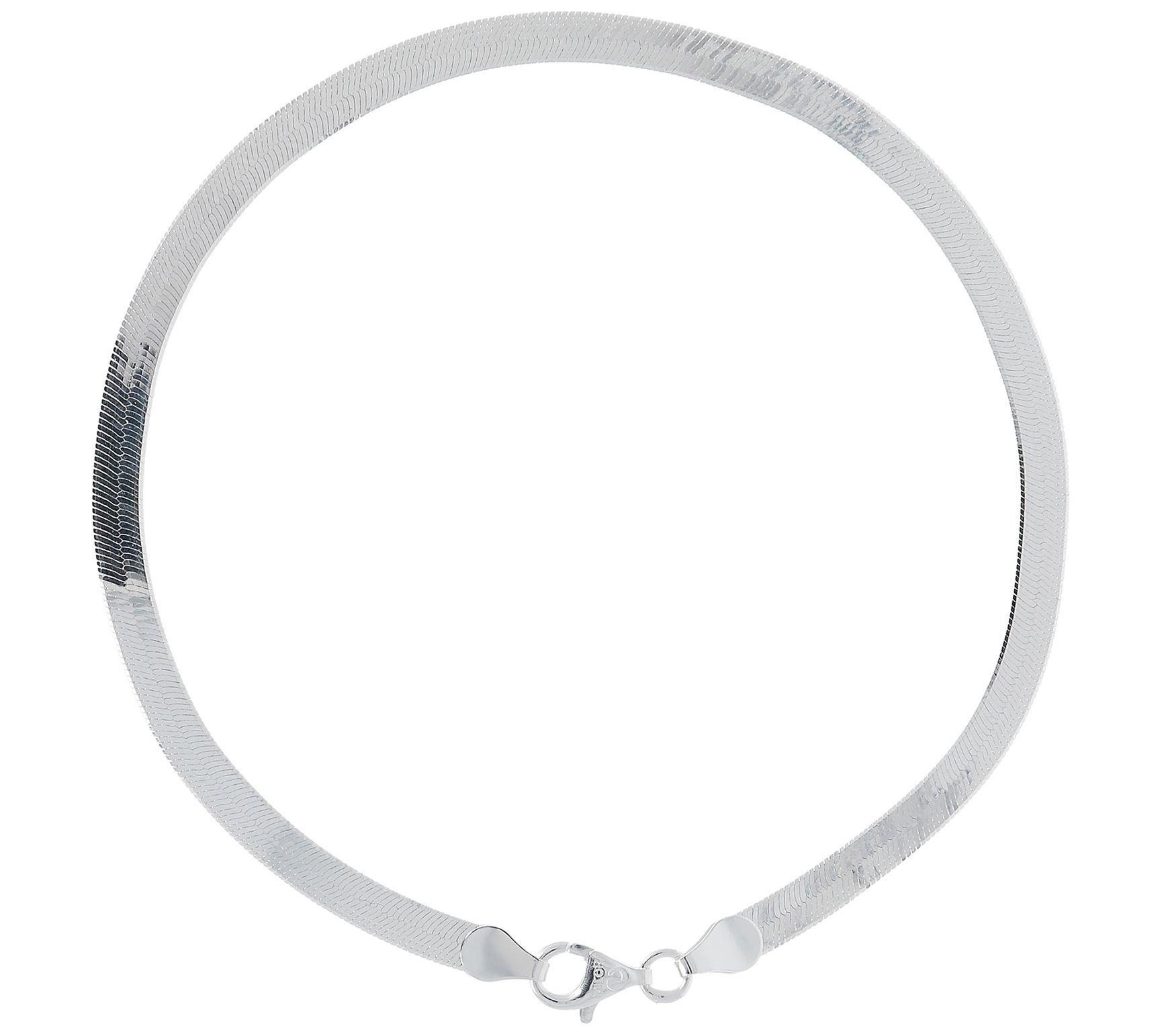 UltraFine Silver Polished Herringbone Ankle Bra celet