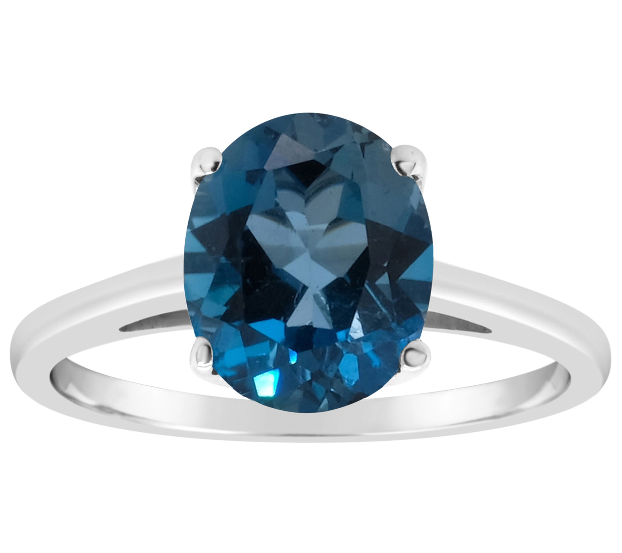 14K Gold 3.20 cttw Oval London Blue Topaz Ring