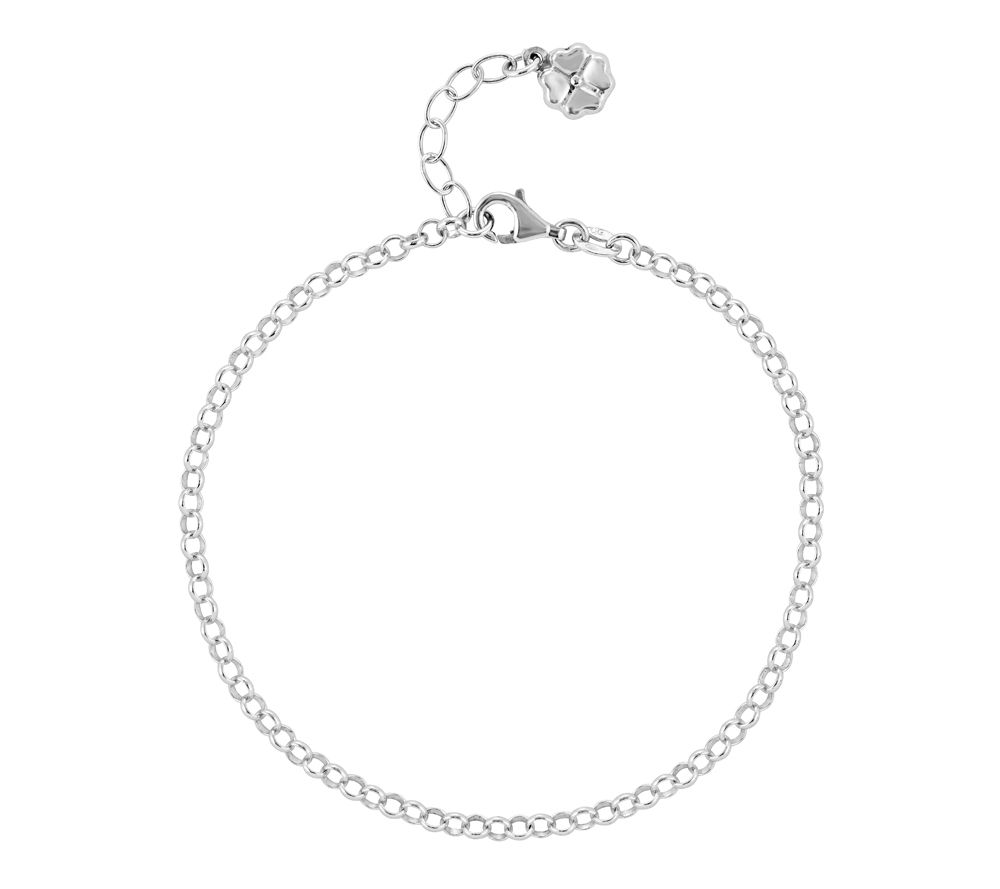 Sterling Four-Leaf Clover 9 Anklet