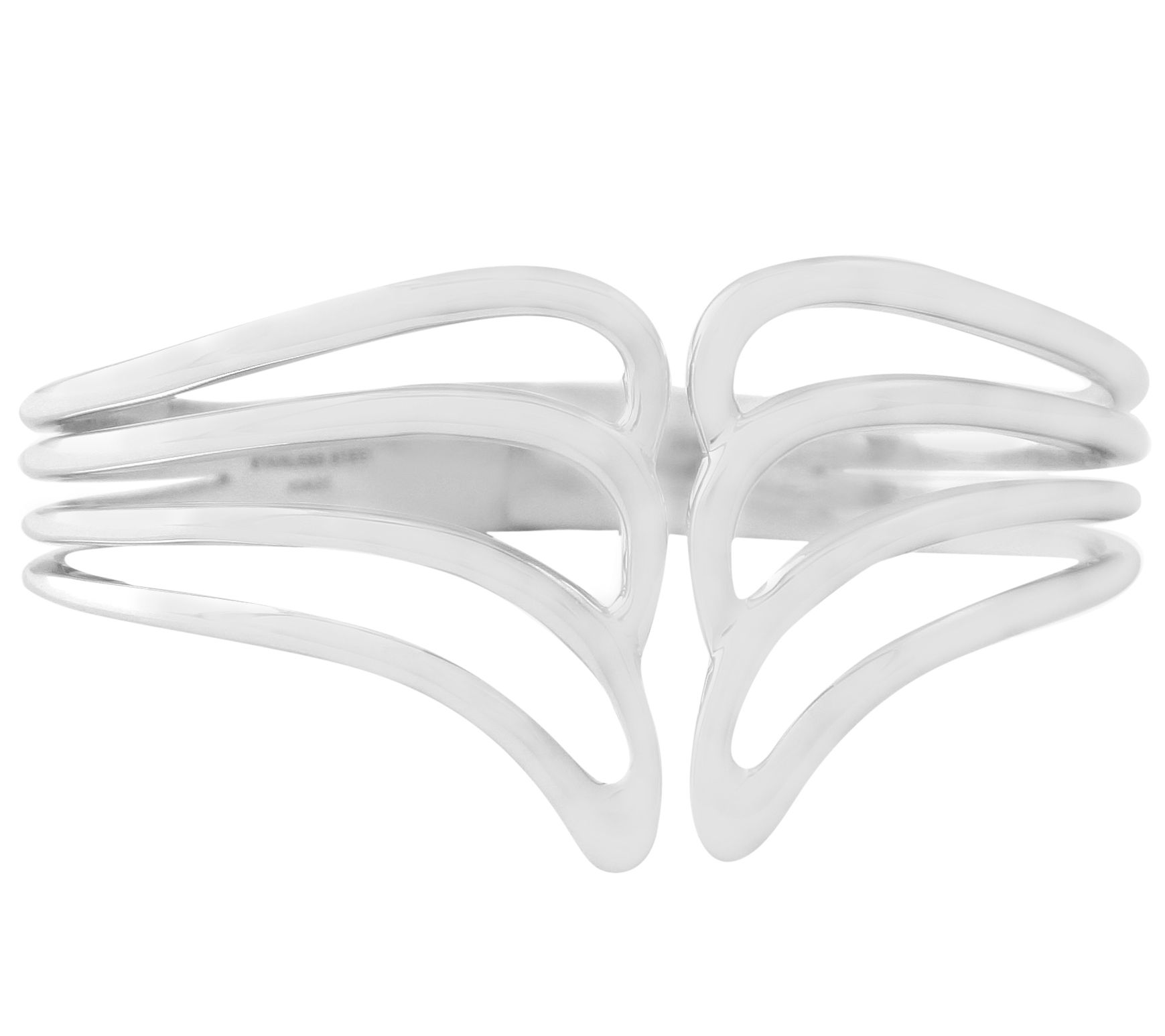 Sterling Wave Design Hinged Cuff b y Silver Sty le