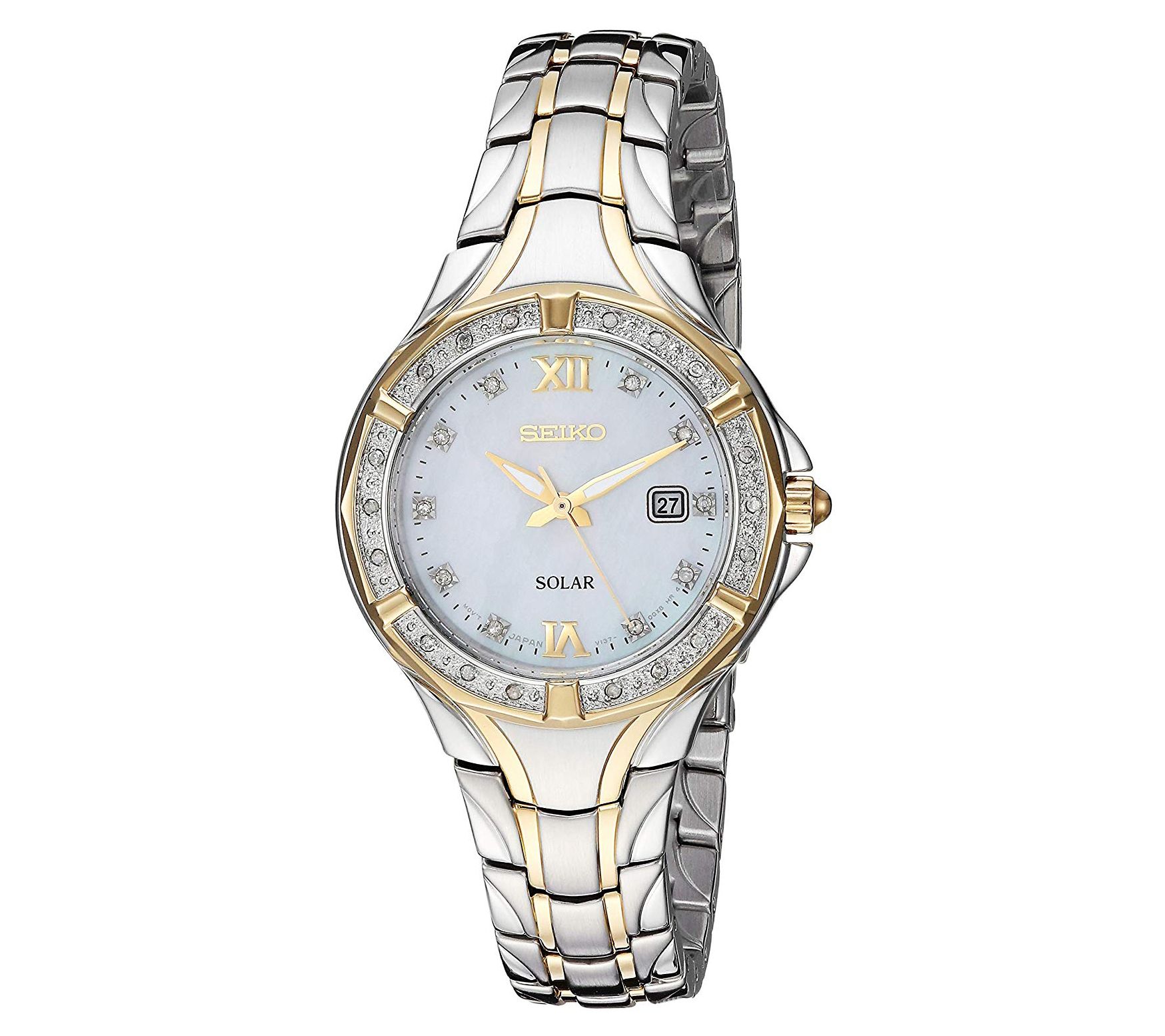 Seiko Womens Diamond Accent Two-Tone Bracelet Watch