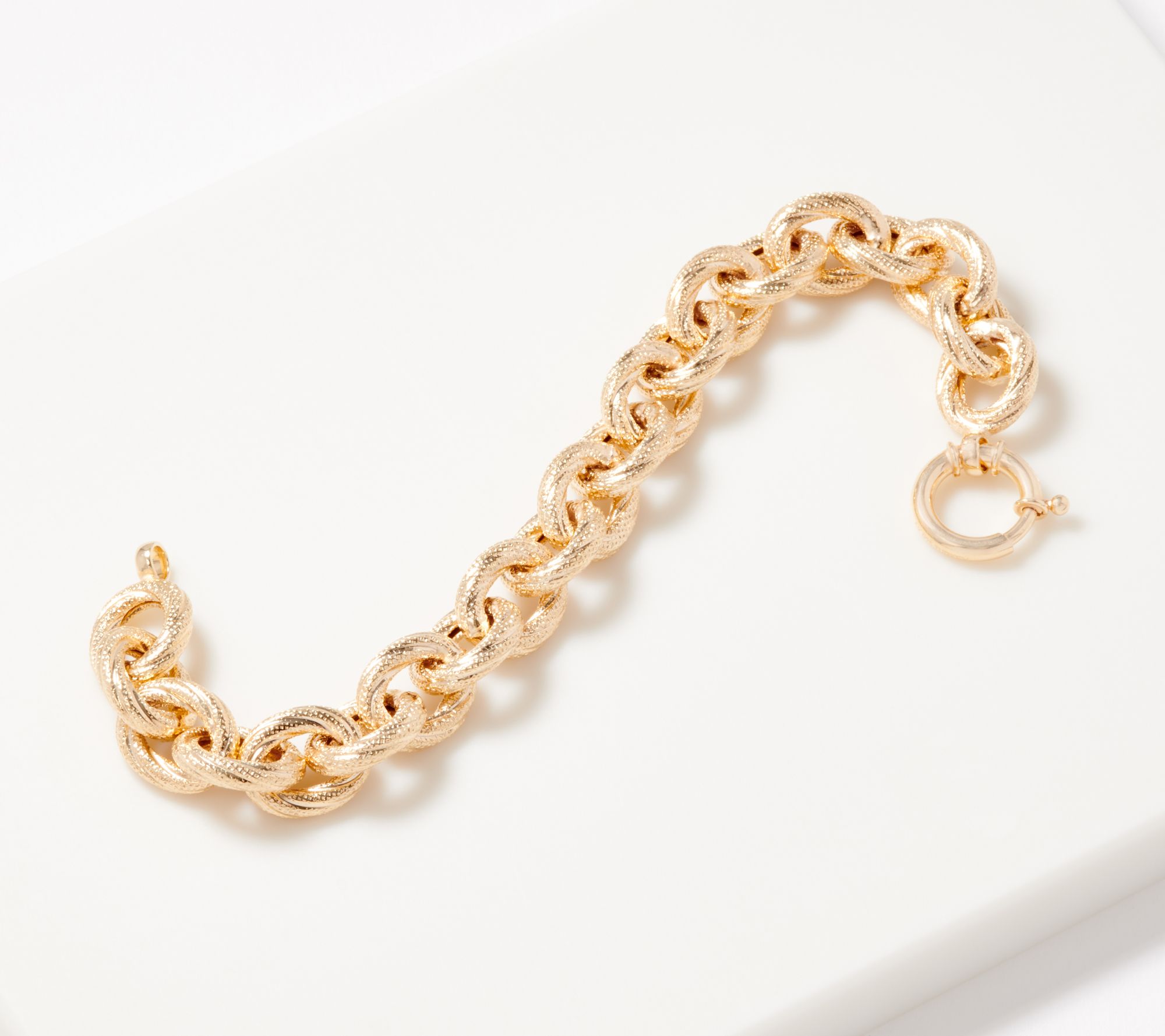 Sterling Silver Textured Rolo Link 7-1/4 Bracelet by Sil