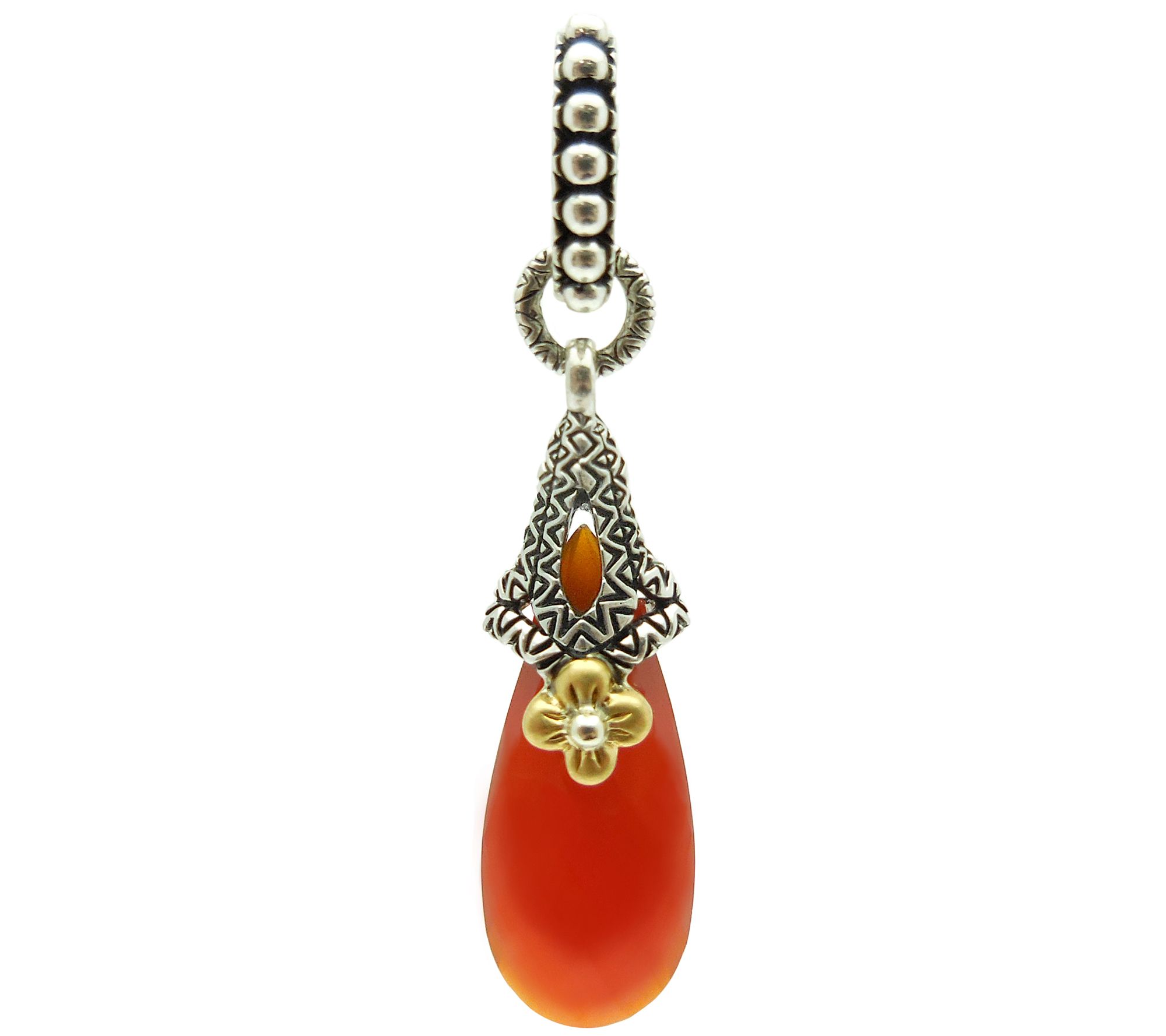 Barbara Bixby Sterling & 18K Carnelian Drop Pen dant
