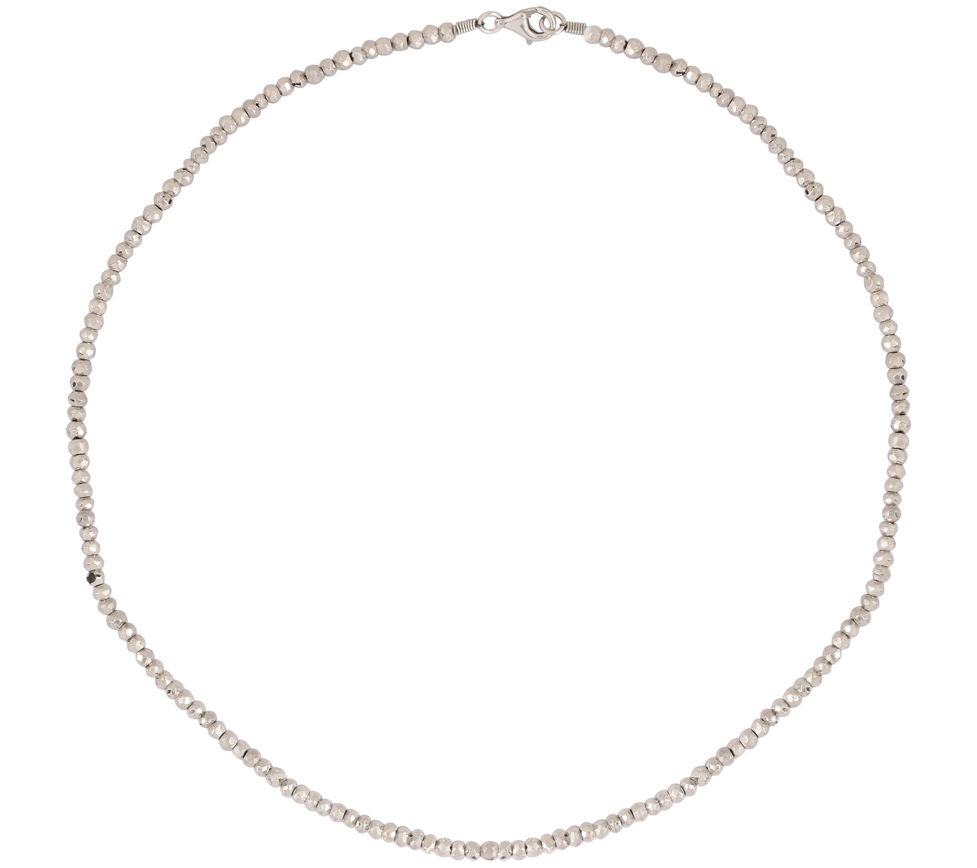 Sterling Silver Coated Pyrite Beaded Necklace