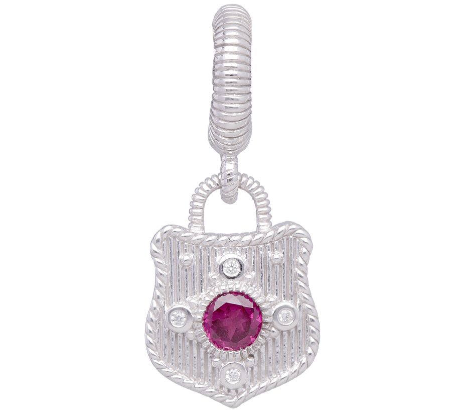 Judith Ripka Sterling 0.25 cttw Rhodolite Charm