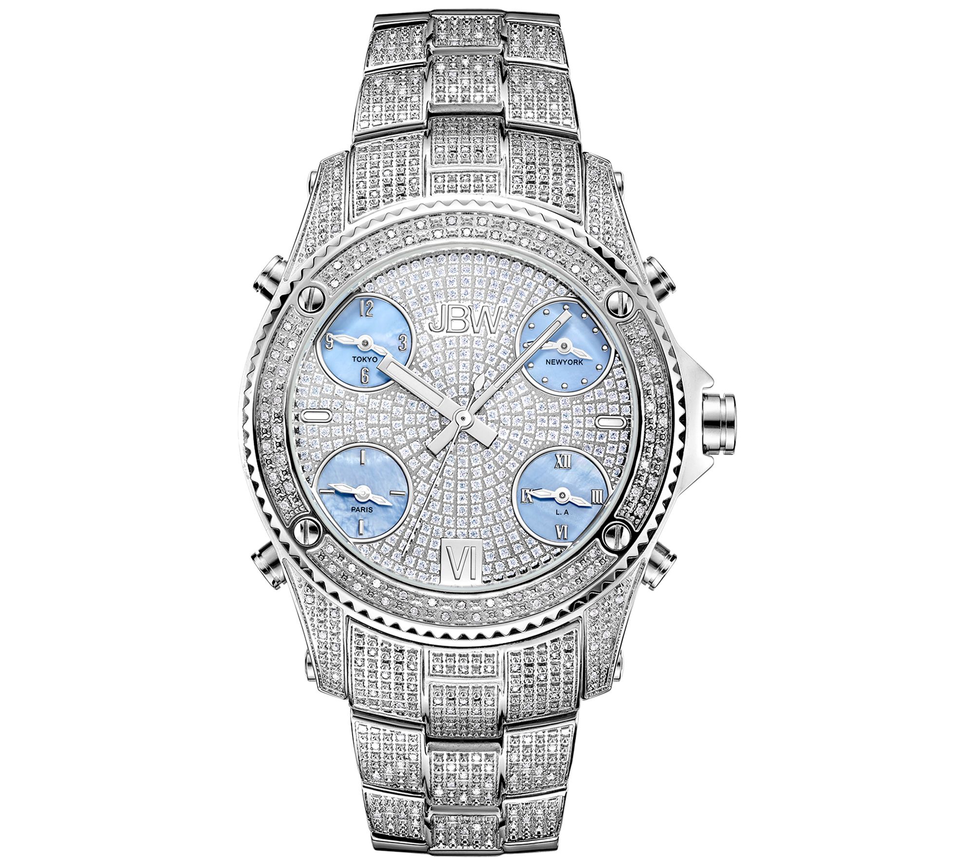 JBW Mens Jet Setter 2.30 cttw Diamond Stainles s Watch