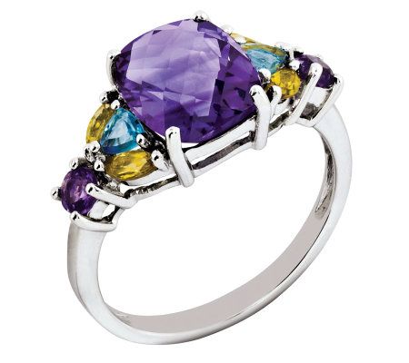 3.00ct tw Multi-gemstone Sterling Ring