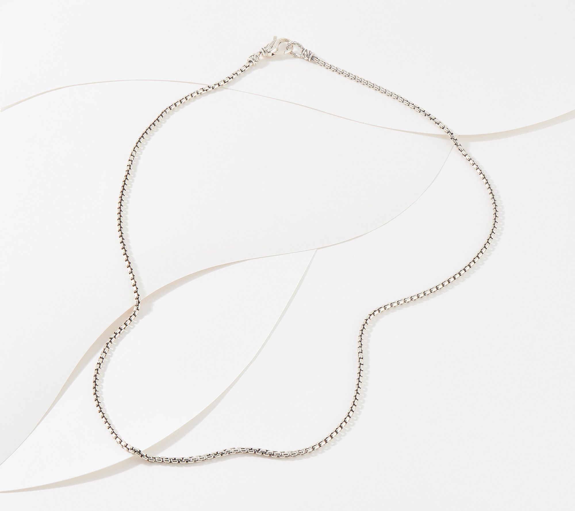 JAI Sterling Silver 2.7mm Box Chain 18" Necklace 13.20g
