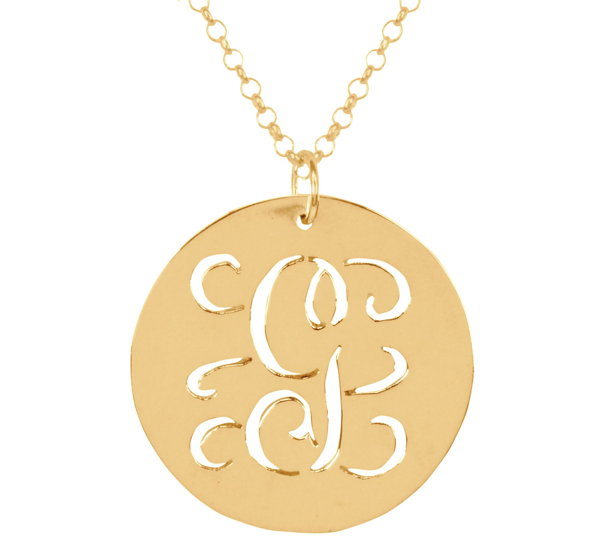 14K Gold-Plated Sterling Personalized Initial Script Pendant