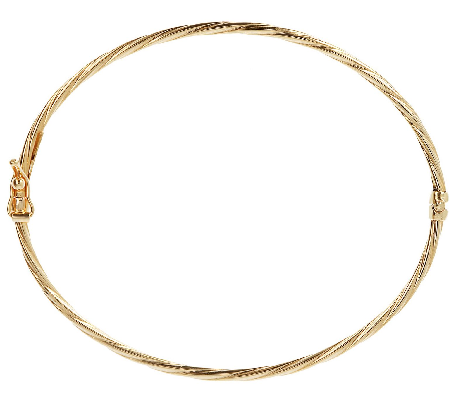 Italian Gold Twisted Hinged Bangle, 18K