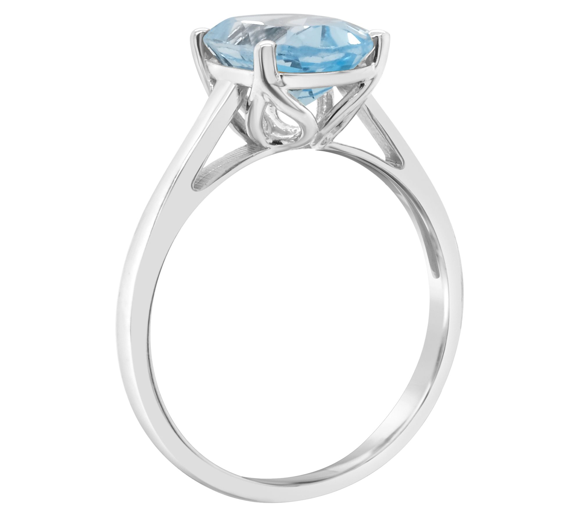 14K Gold 3.20 cttw Oval Sky Blue Topaz Ring - QVC.com