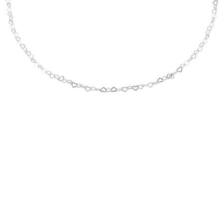 UltraFine Silver 20 Heart Link Necklace, 3.1g