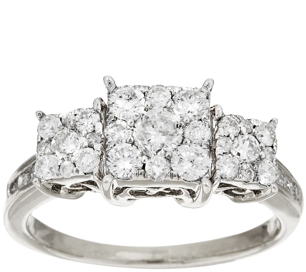 Affinity 1.00 cttw Diamond Cluster Ring, 14K G old
