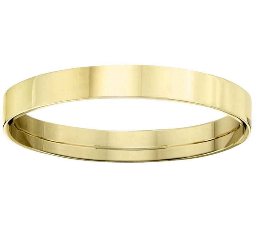 Women's 18K Yellow Gold 3mm Flat Comfort Fit Wedding Band