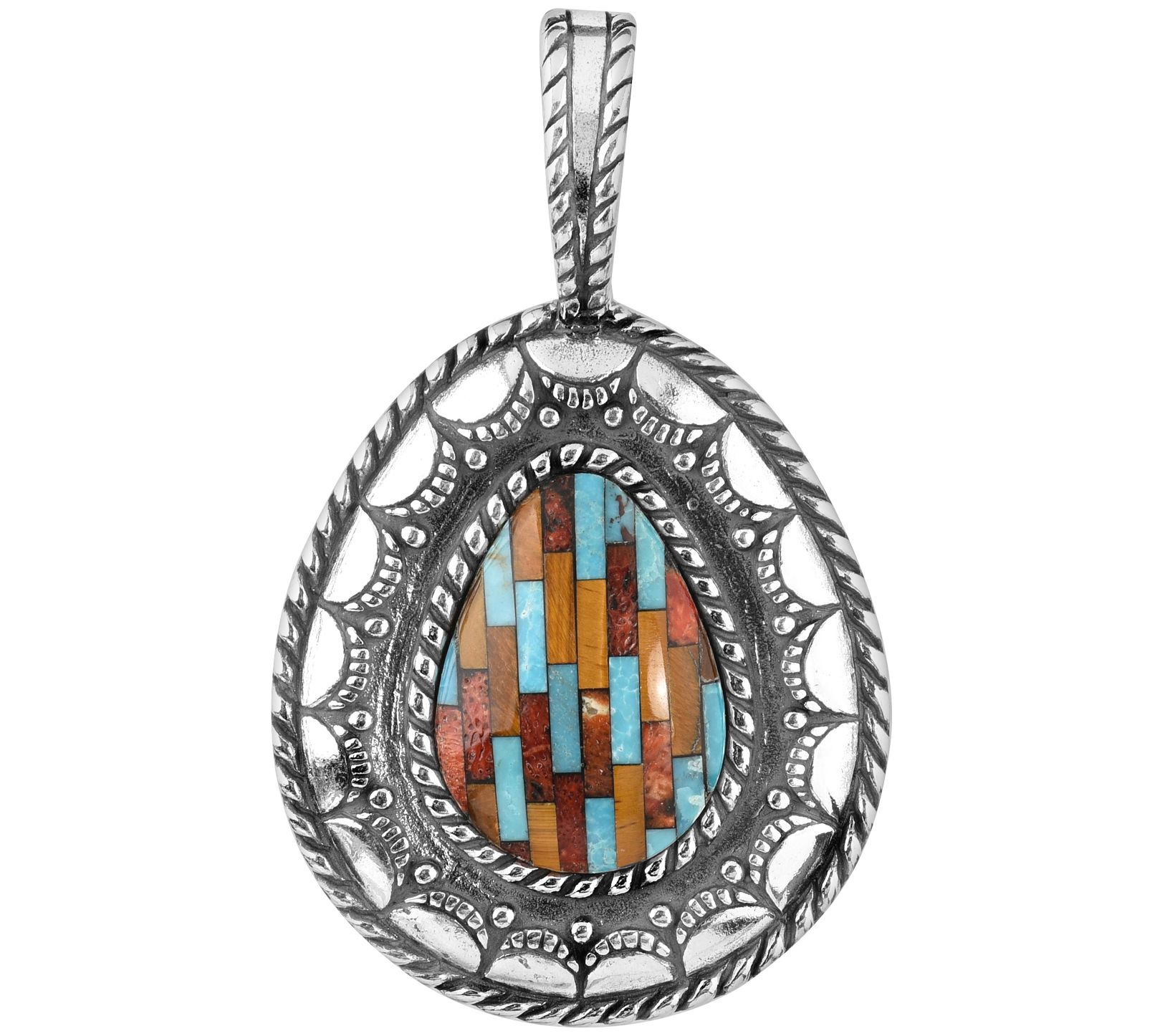 American West Sterling Multi Inlay Pear Enhance r