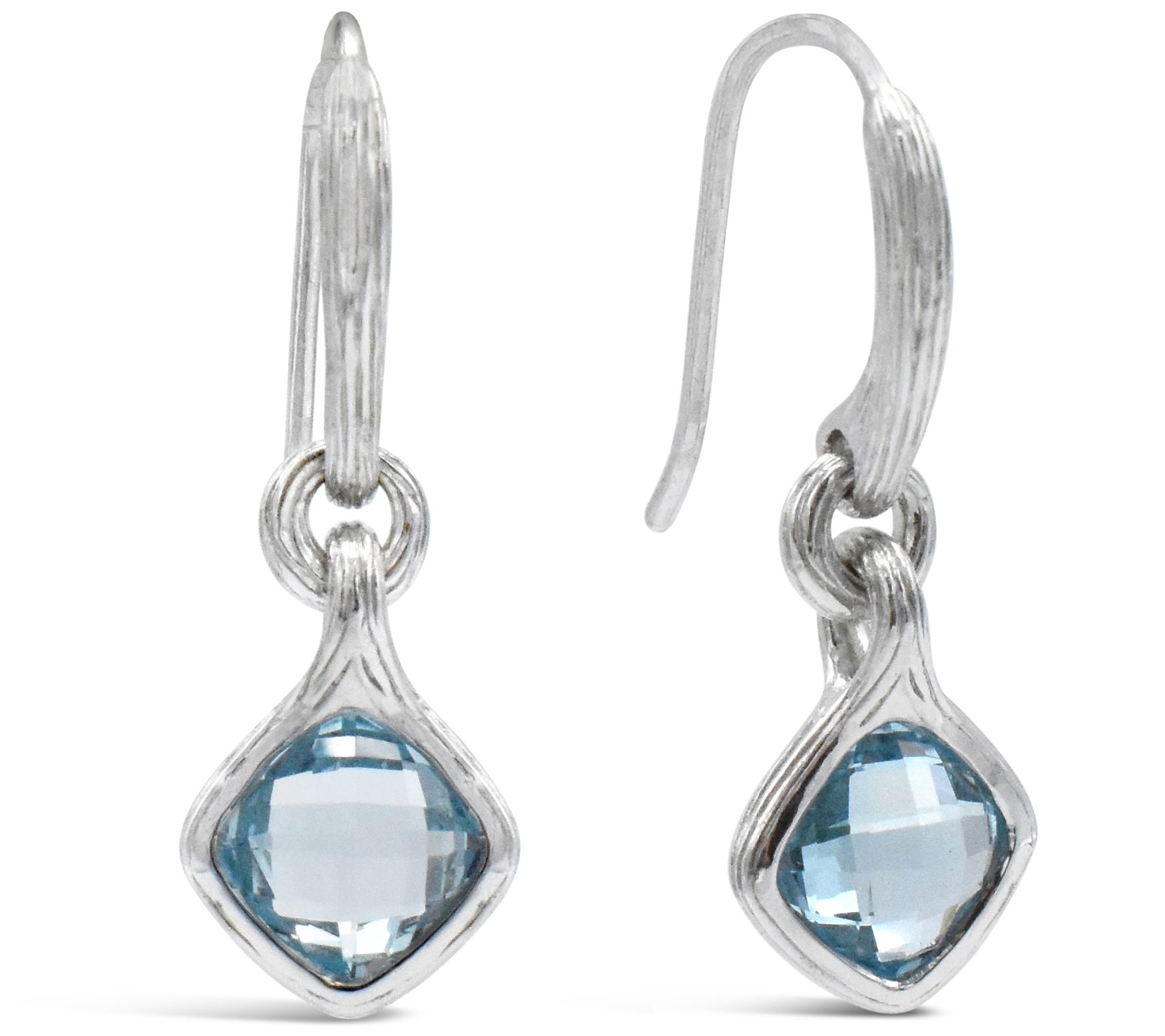 Ariva Sterling Silver Blue Topaz Dangle Earring