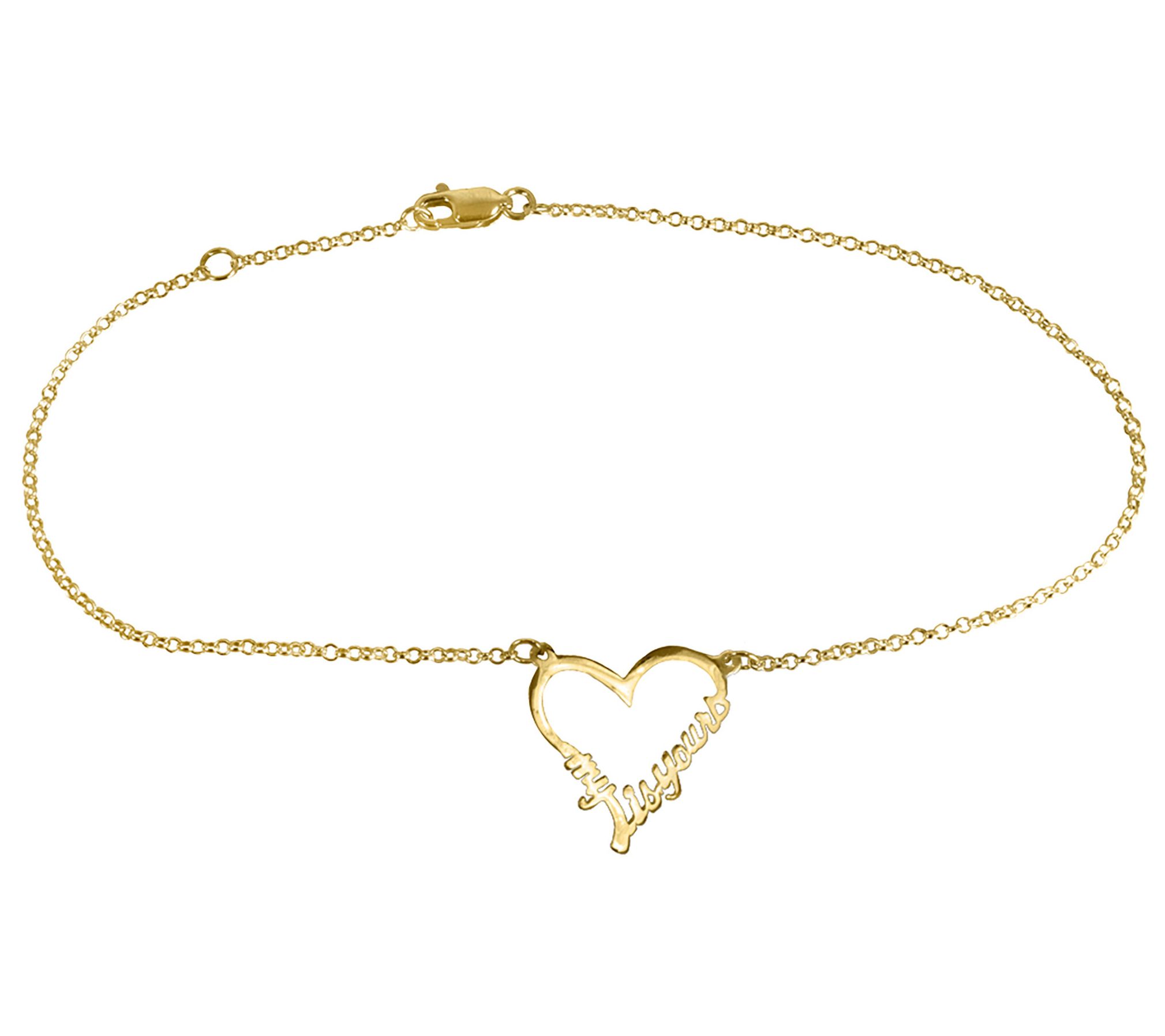 14K Gold Plated My Heart Is Yours Open Heart An let