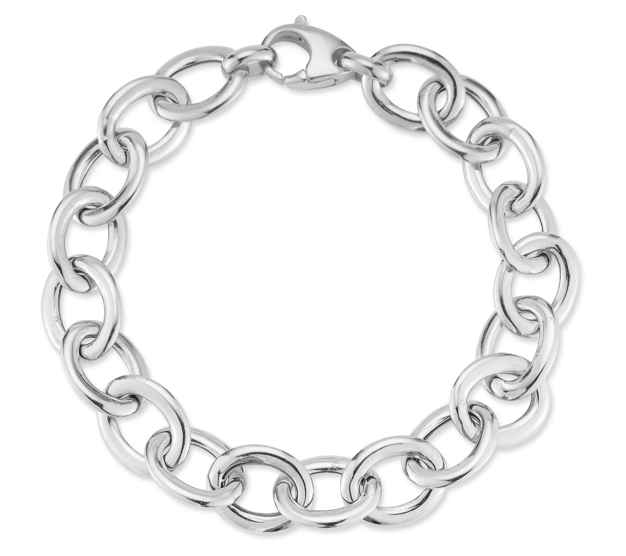 Italian Silver Rolo Link Bracelet, Sterling