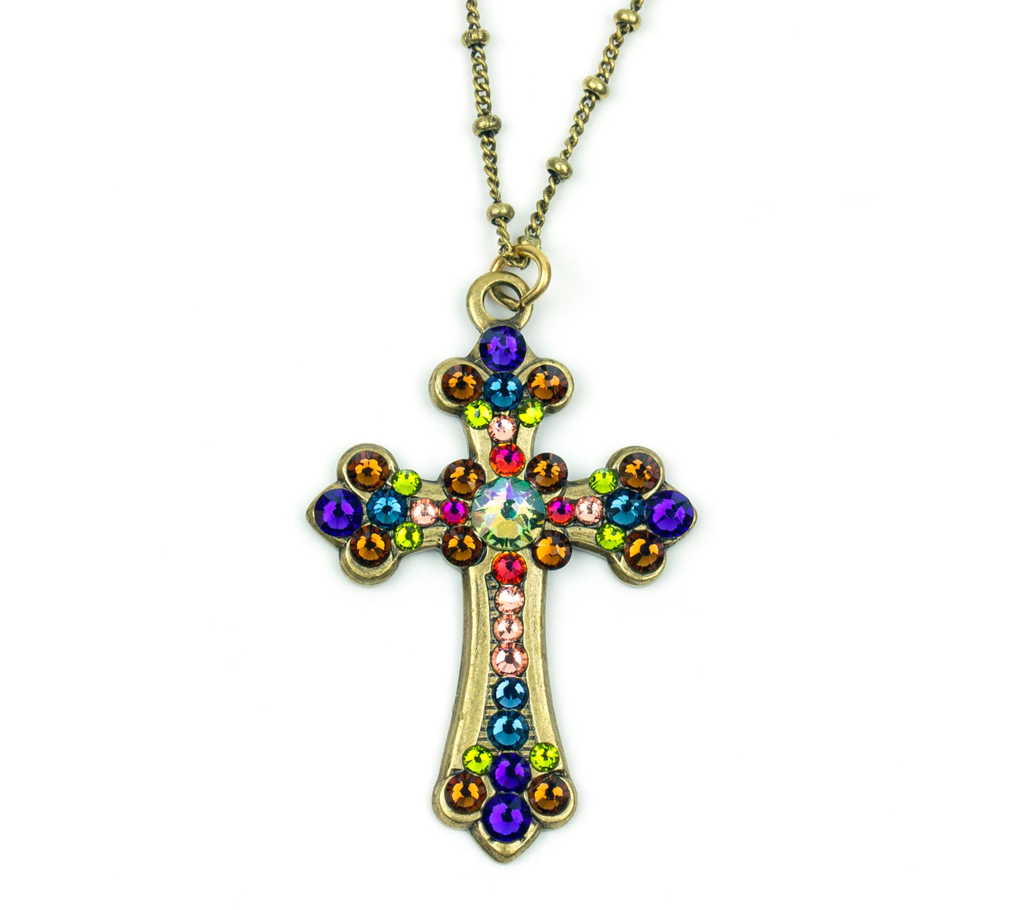 Anne Koplik Crystal Cross Necklace