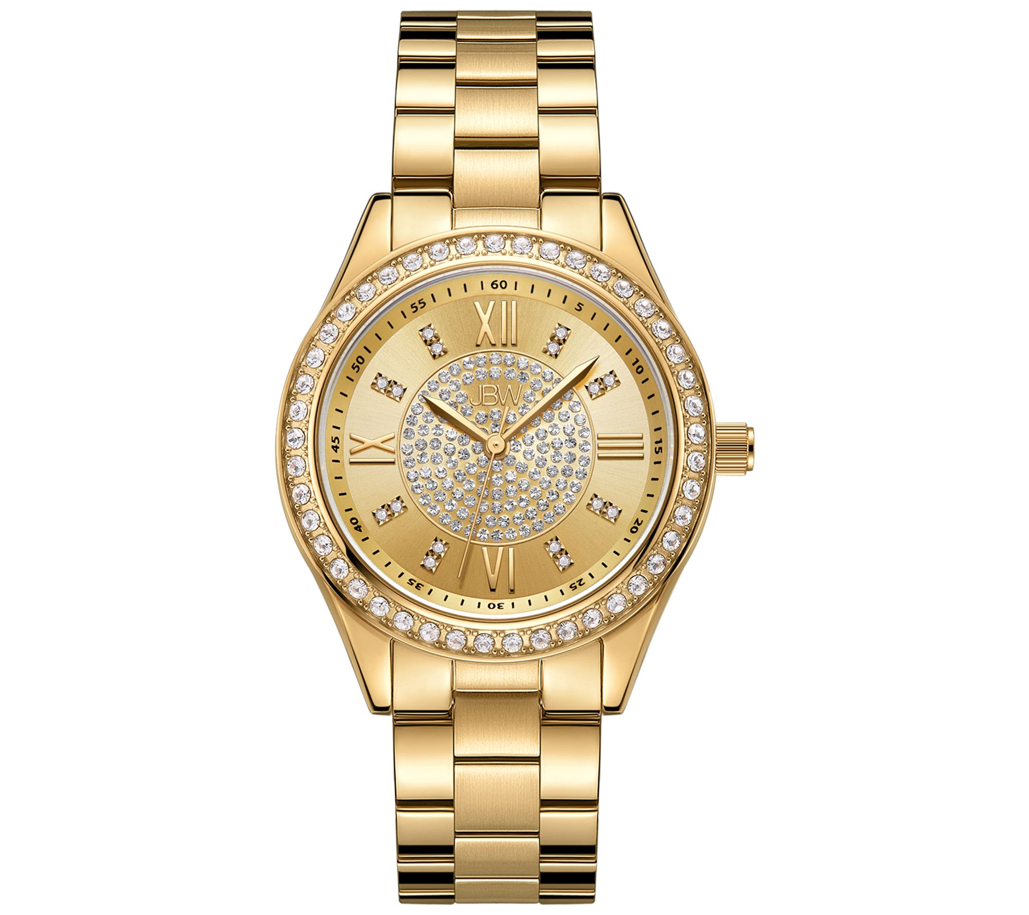 JBW Womens Mondrian 18K-Gold Plated Diamond Ac cent Watch