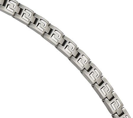 Steel by Design Mens 8-1/4 Brushed Bracelet w /Polished Inla