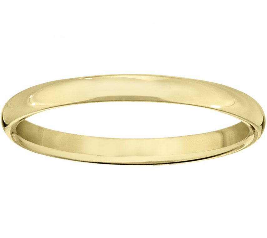 Women's 18K Yellow Gold 2mm Half Round Wedding and