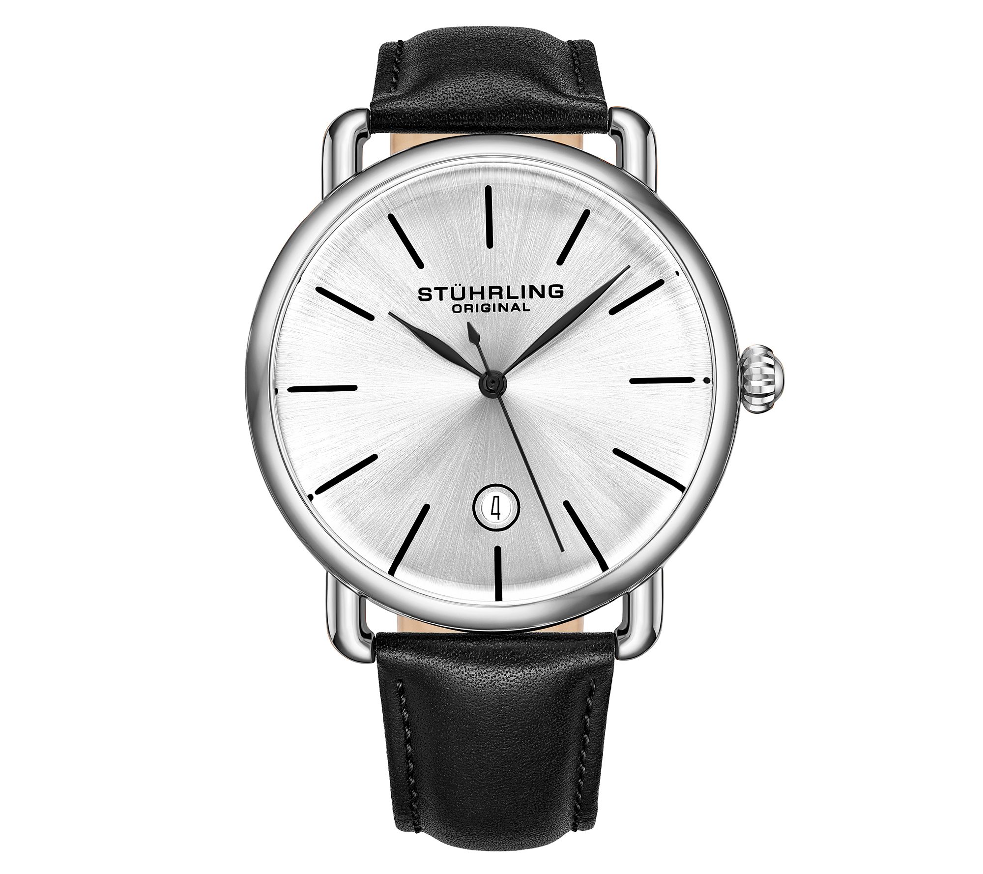 Stuhrling Mens Agent Silver Dial Watch