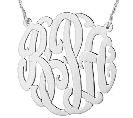 Sterling 1-1/2 Personalized Script MonogramNec klace