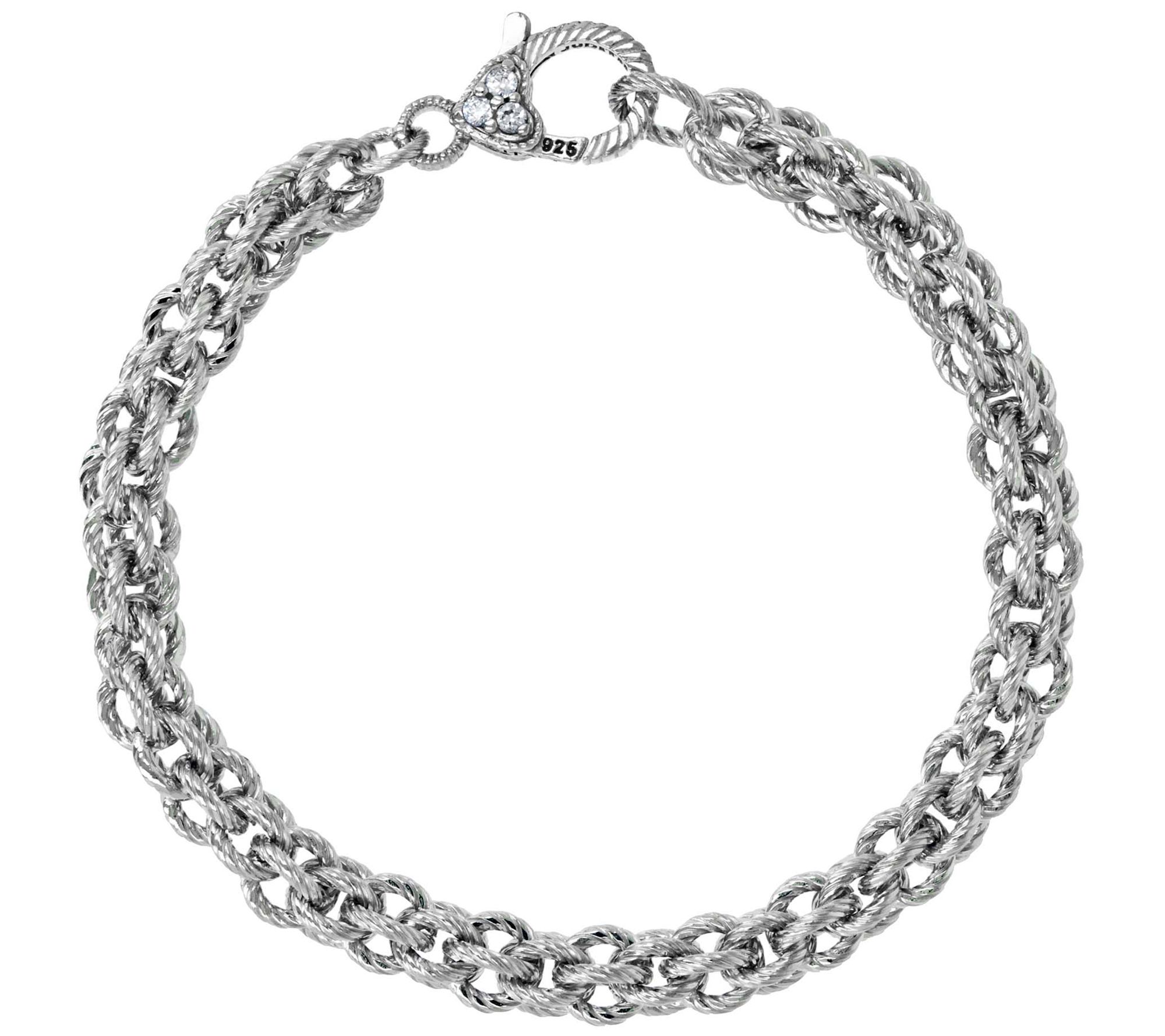 Judith Ripka Verona Sterling Basket-Weave Brace let, 20.5g