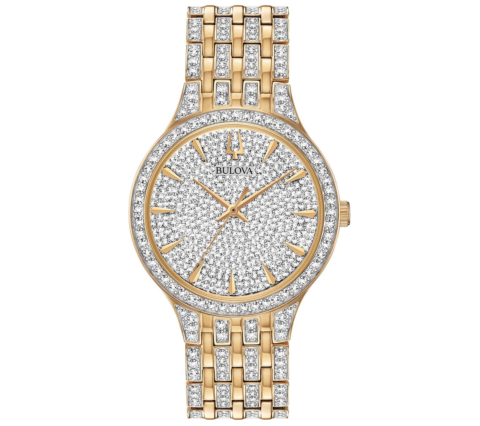 Bulova Men's Phantom Goldtone Crystal Bracelet atch