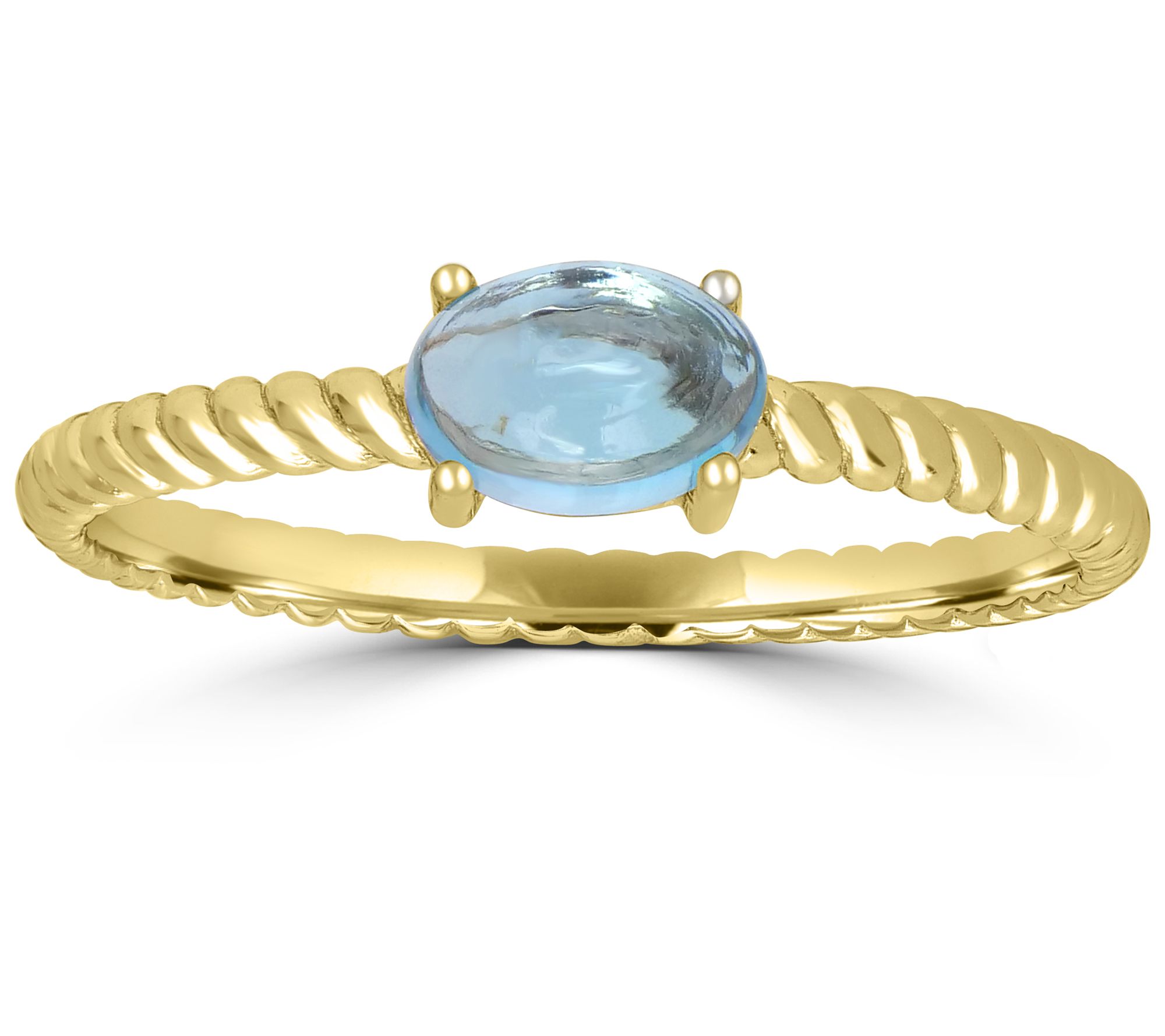 Generation Gems 0.65 cttw Blue Topaz Cabochon R ing, 14K Gold