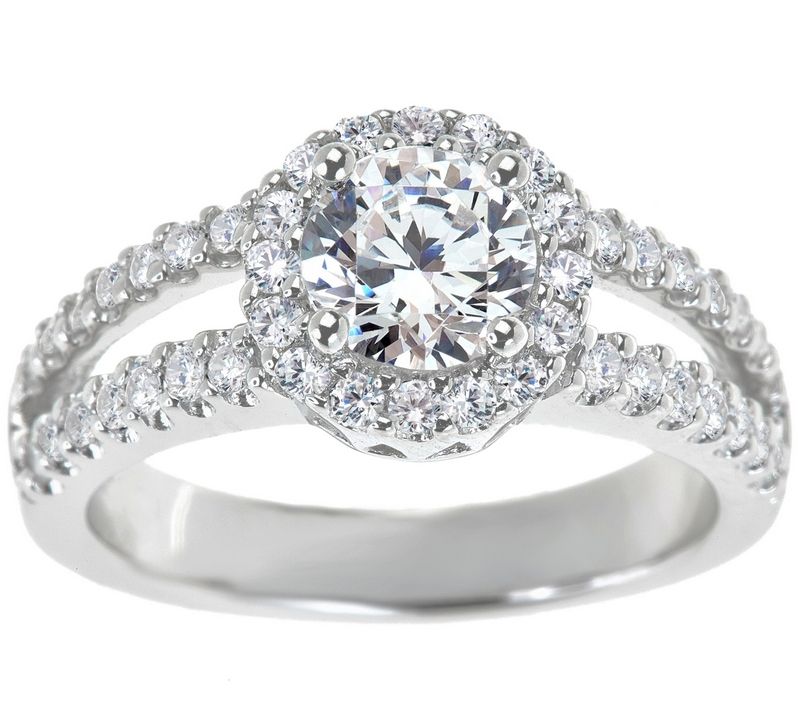 Affinity 1-1/4 cttw Diamond Halo Ring, 14K