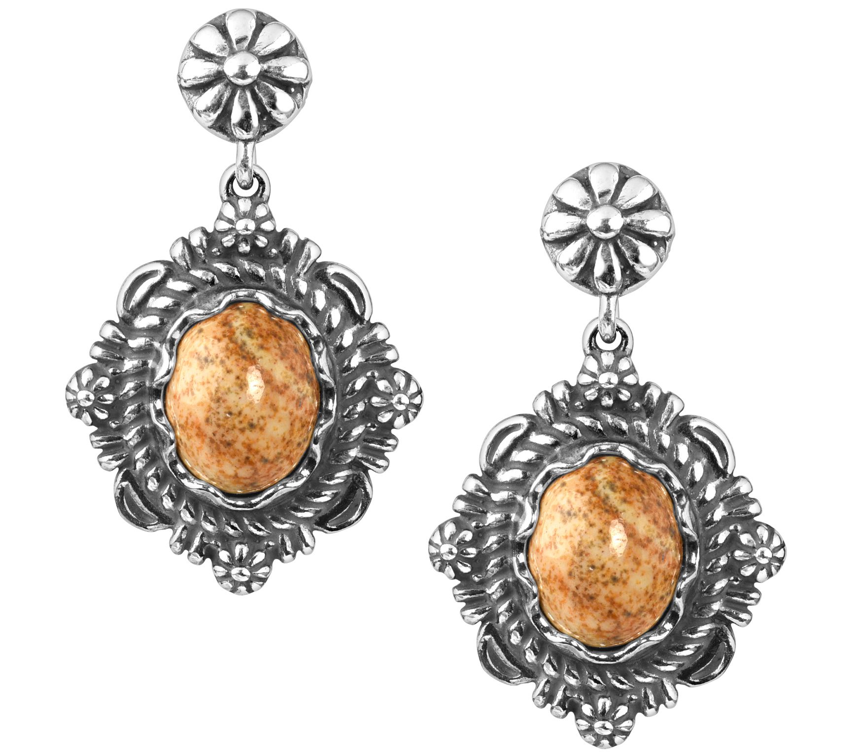 American West Sterling Silver Gemstone Drop Ear rings