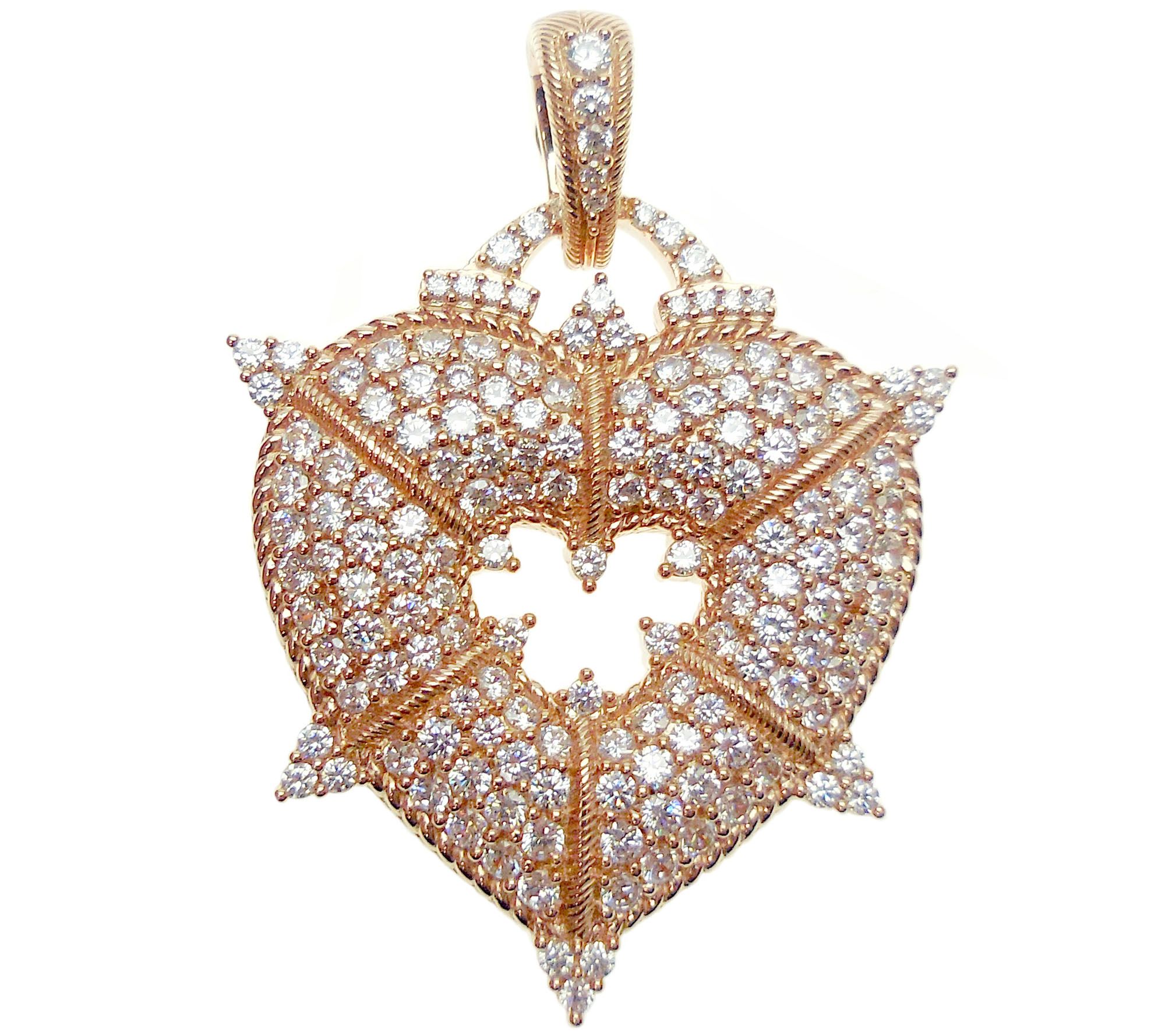 Judith Ripka 14K Yellow or Rose Gold Clad Heart Enhancer