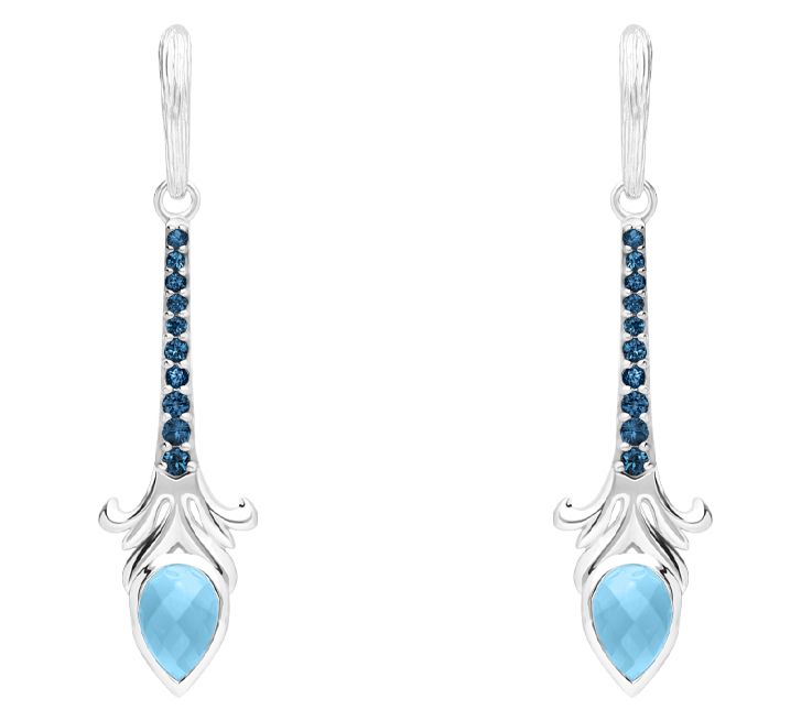 Ariva Sterling Silver Blue Topaz Dangle Earring