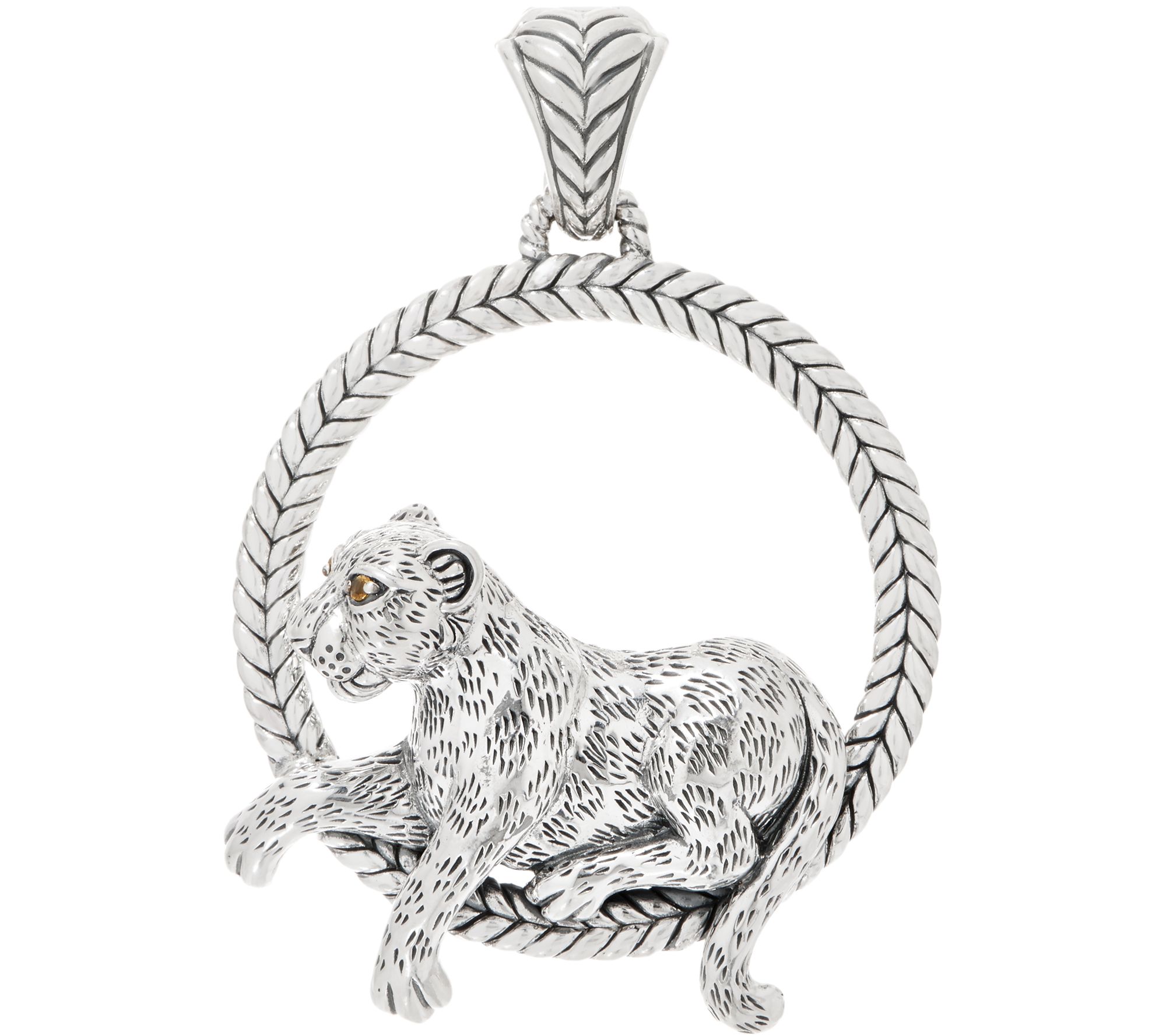 JAI Sterling Silver Lounging Leo Enhancer, 41.5g