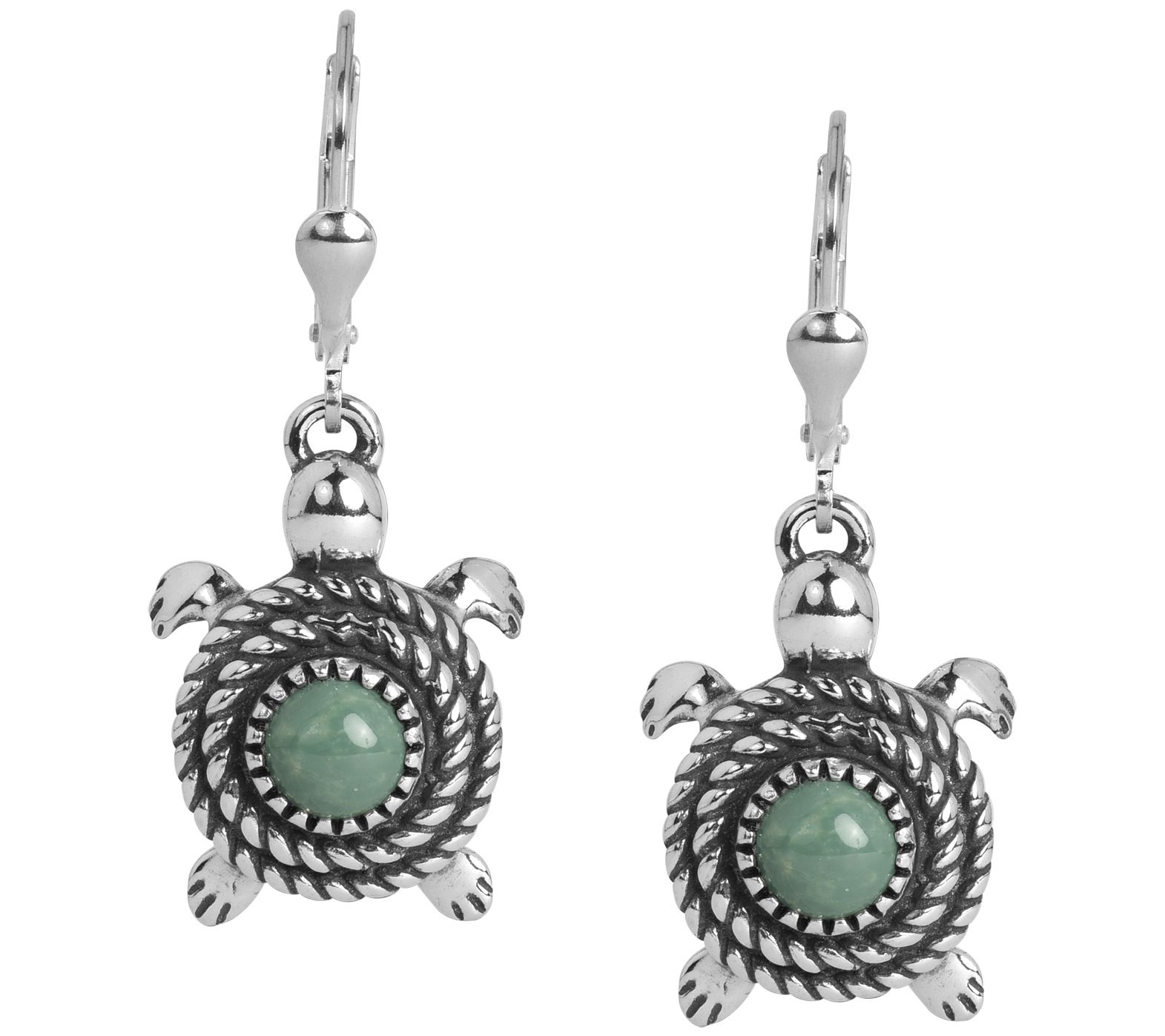 American West Sterling Spirit Stone Gemstone Tu rtle Earrings