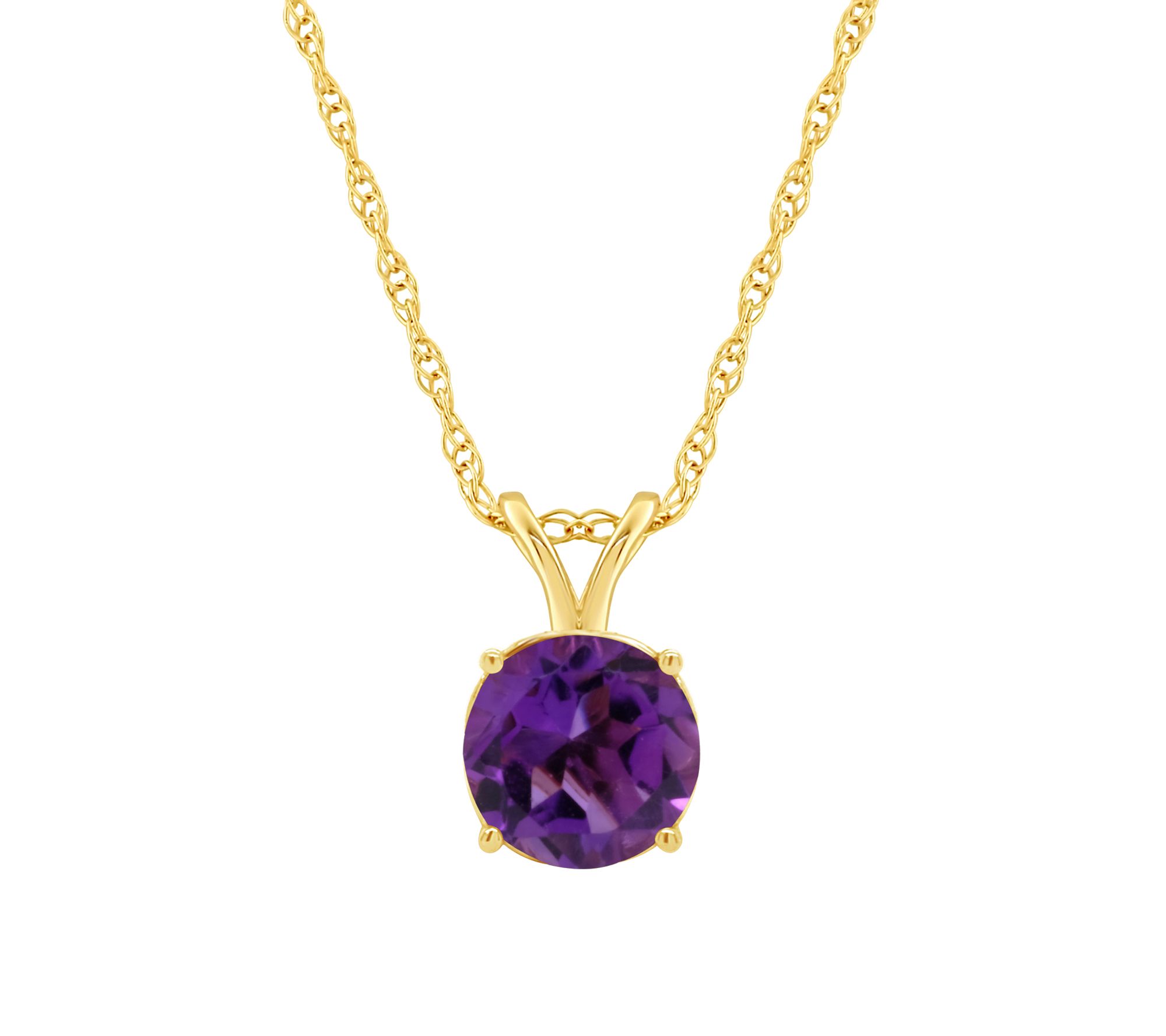 Choice of Birthstone 7.0mm Round Pendant with C hain, 14K Gold