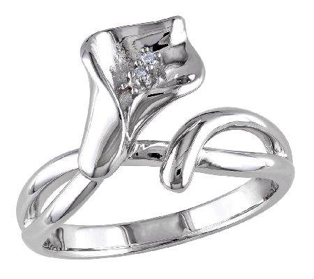 Affinity Diamond Accent Flower R ing, Sterling