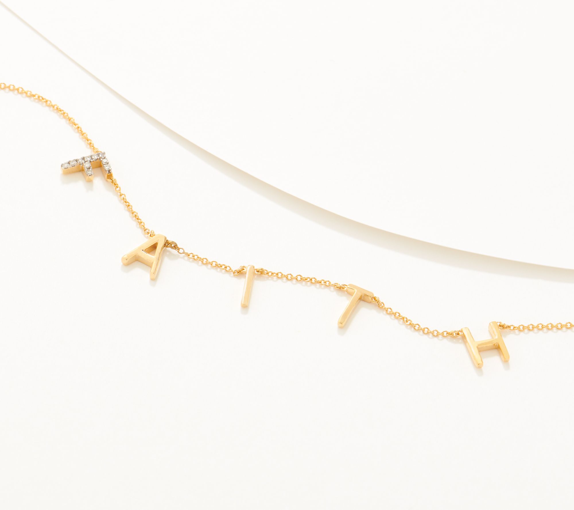 Affinity Gold Plated Diamond Script Necklace