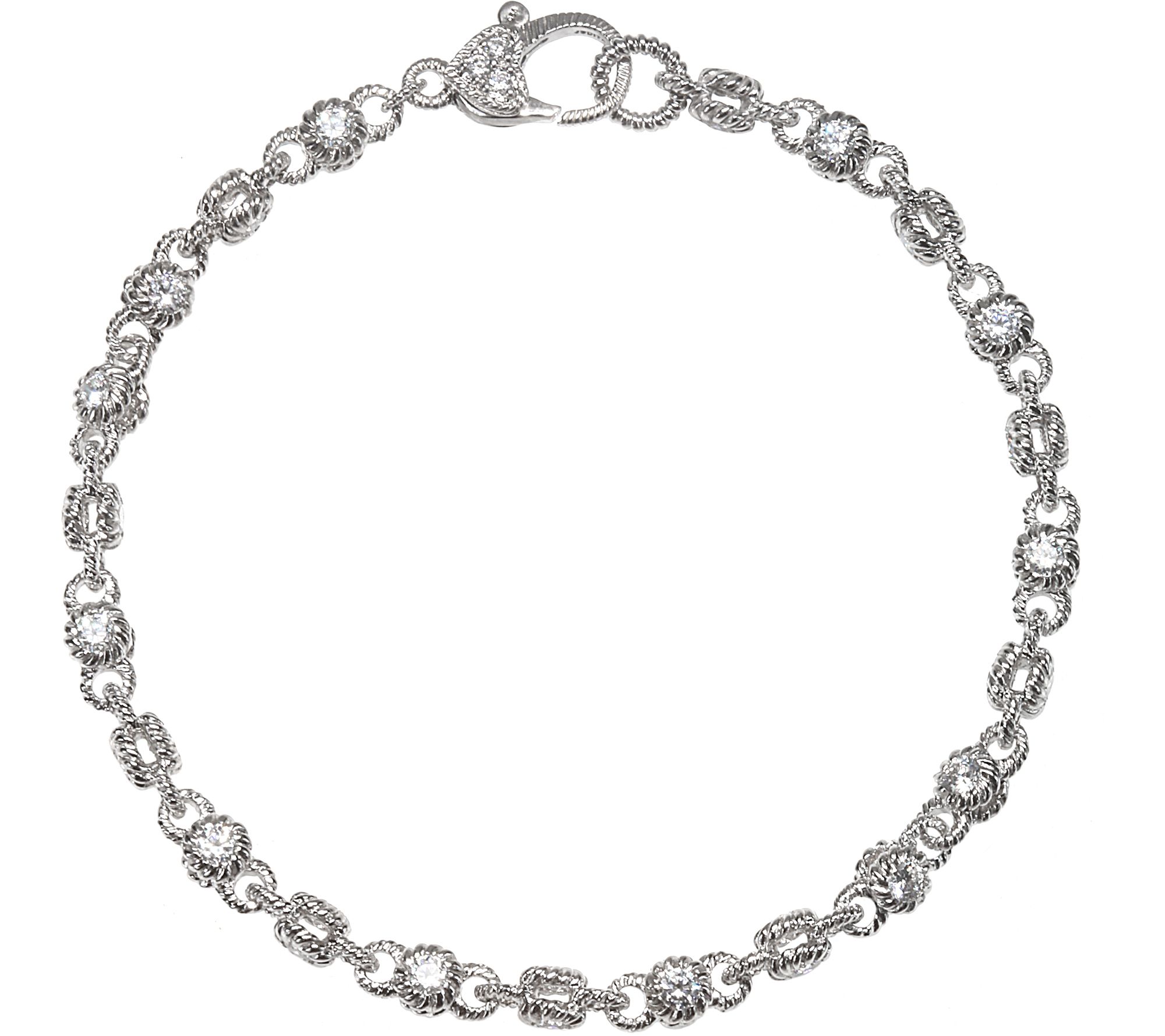 Judith Ripka Sterling & Diamonique Rolling 6-3/ 4 Bracelet